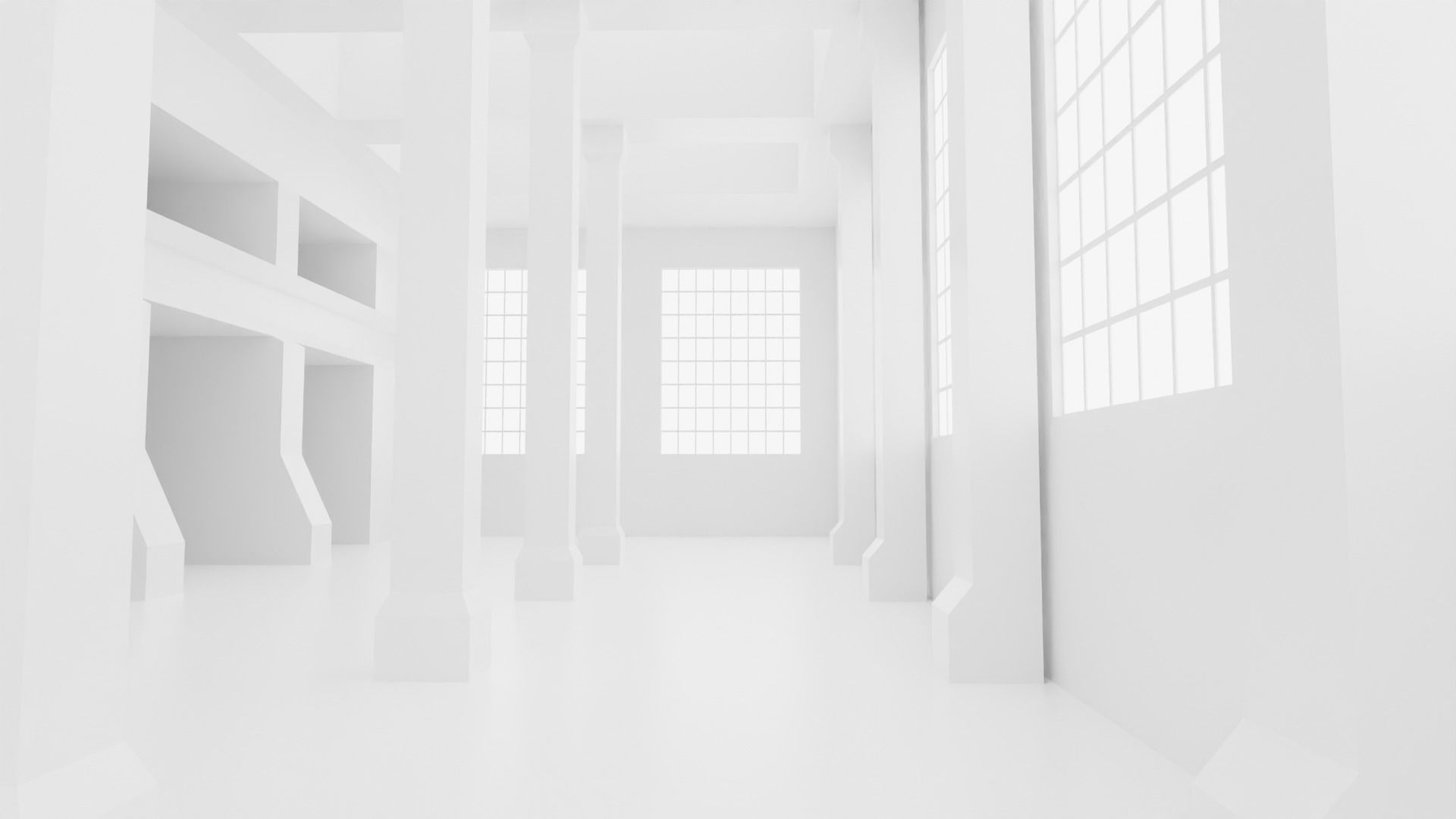 Concept space interior empty rooms 3D Model Collection_13