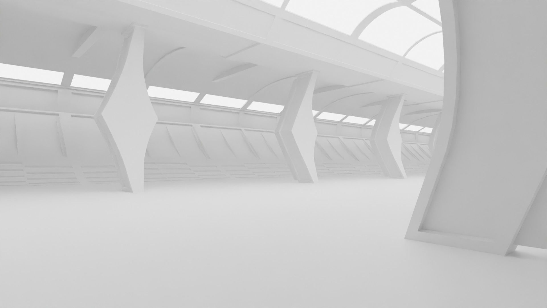 Concept space interior empty rooms 3D Model Collection_45