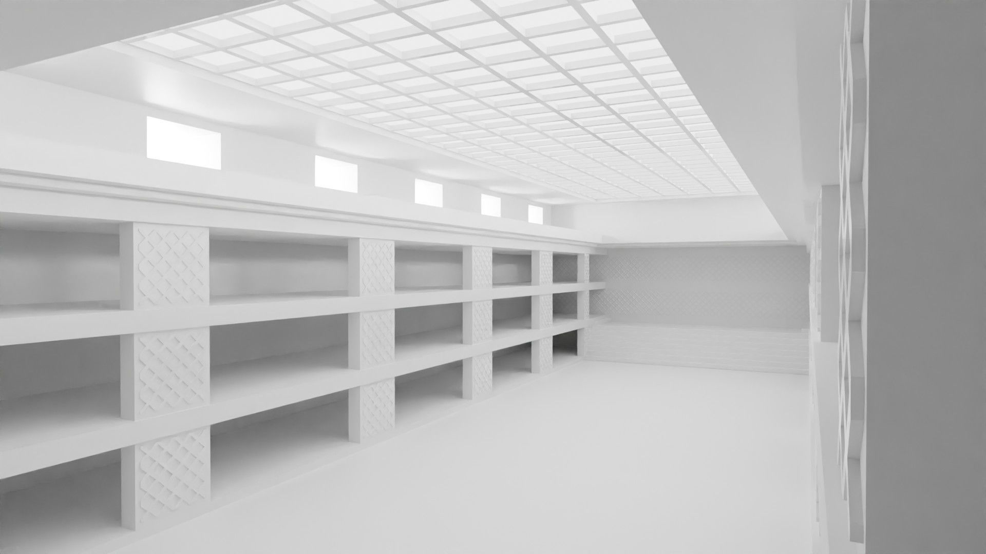Concept space interior empty rooms 3D Model Collection_23