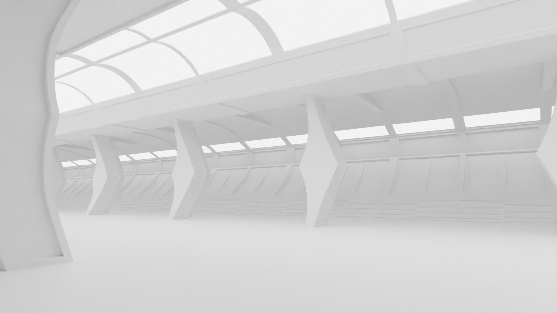 Concept space interior empty rooms 3D Model Collection_42