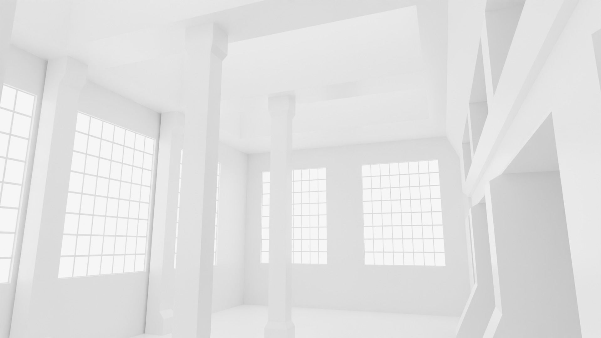 Concept space interior empty rooms 3D Model Collection_10