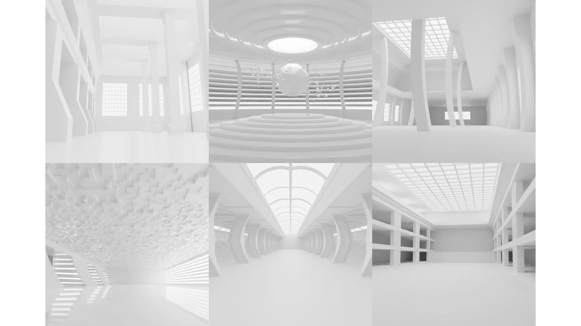 Concept space interior empty rooms 3D Model Collection_0