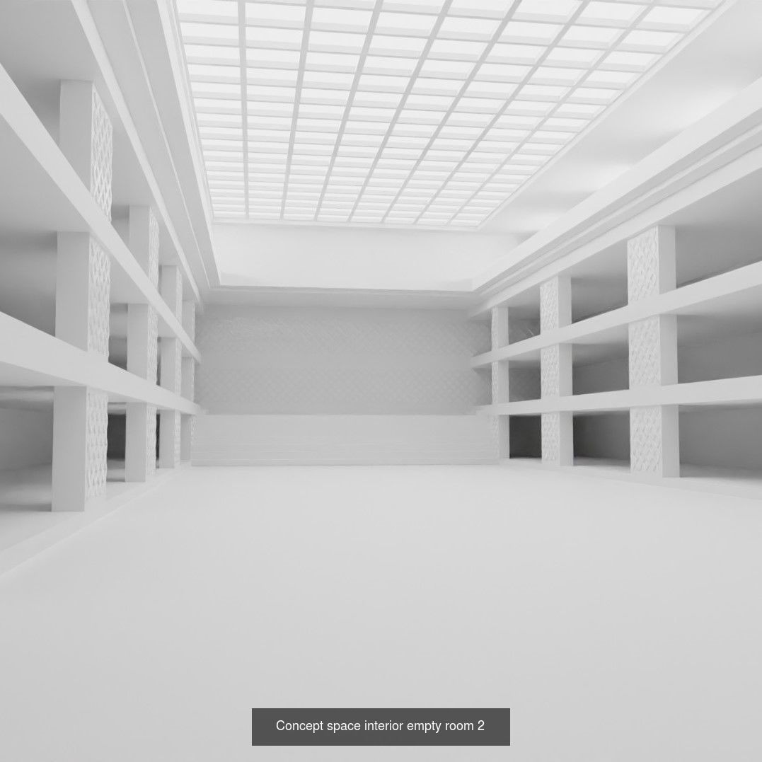 Concept space interior empty rooms 3D Model Collection_2