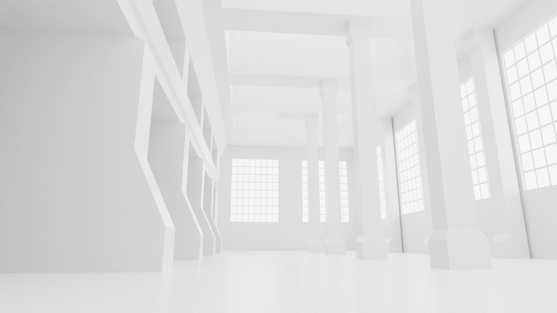 Concept space interior empty rooms 3D Model Collection_14