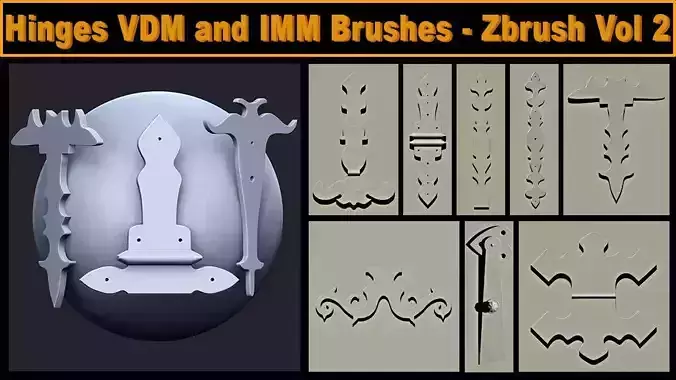 Hinges VDM and IMM Brushes for Zbrush Vol 2  3D model