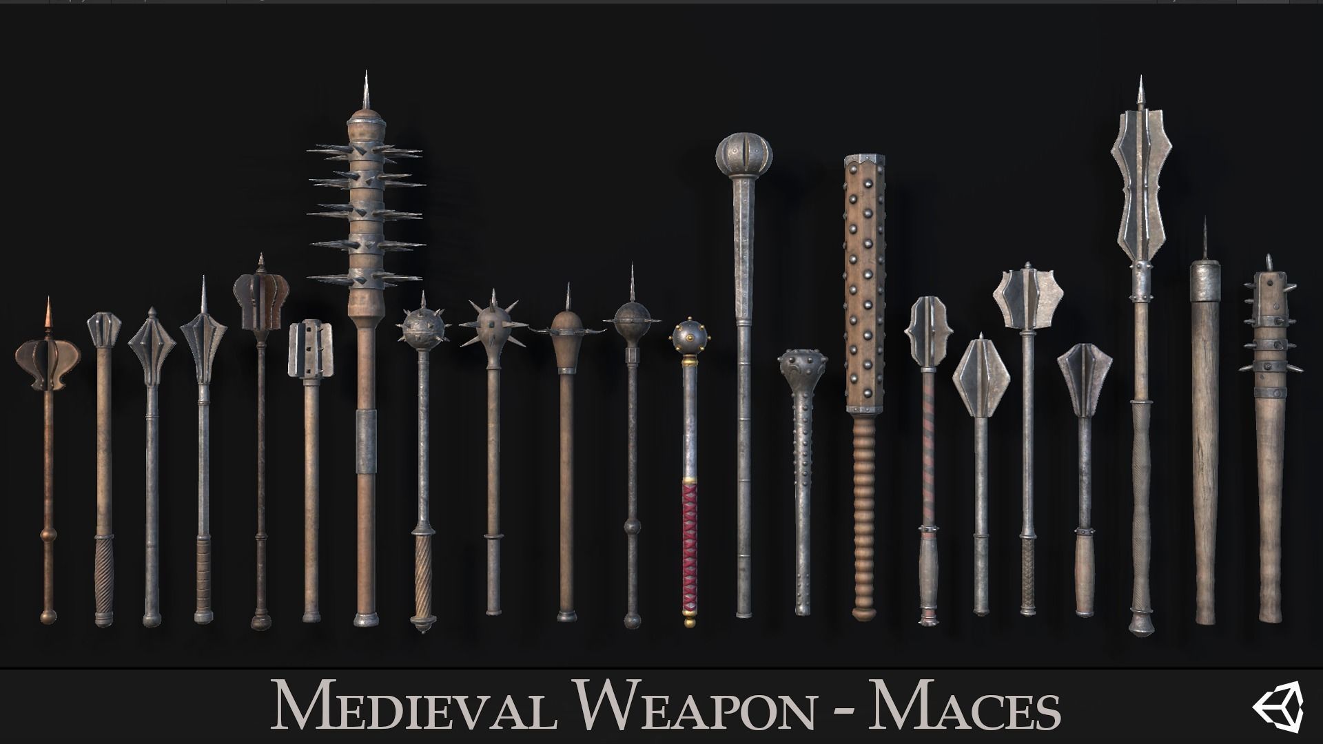 Medieval Weapon - Maces Low-poly 3D model_2
