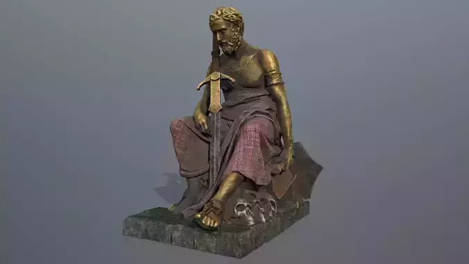 statue 4 Low-poly 3D model