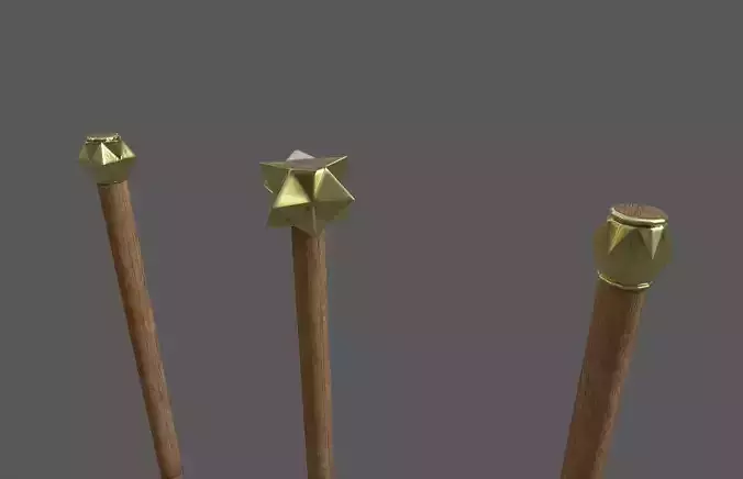 Realistic medieval brass maces 11 to 14th century