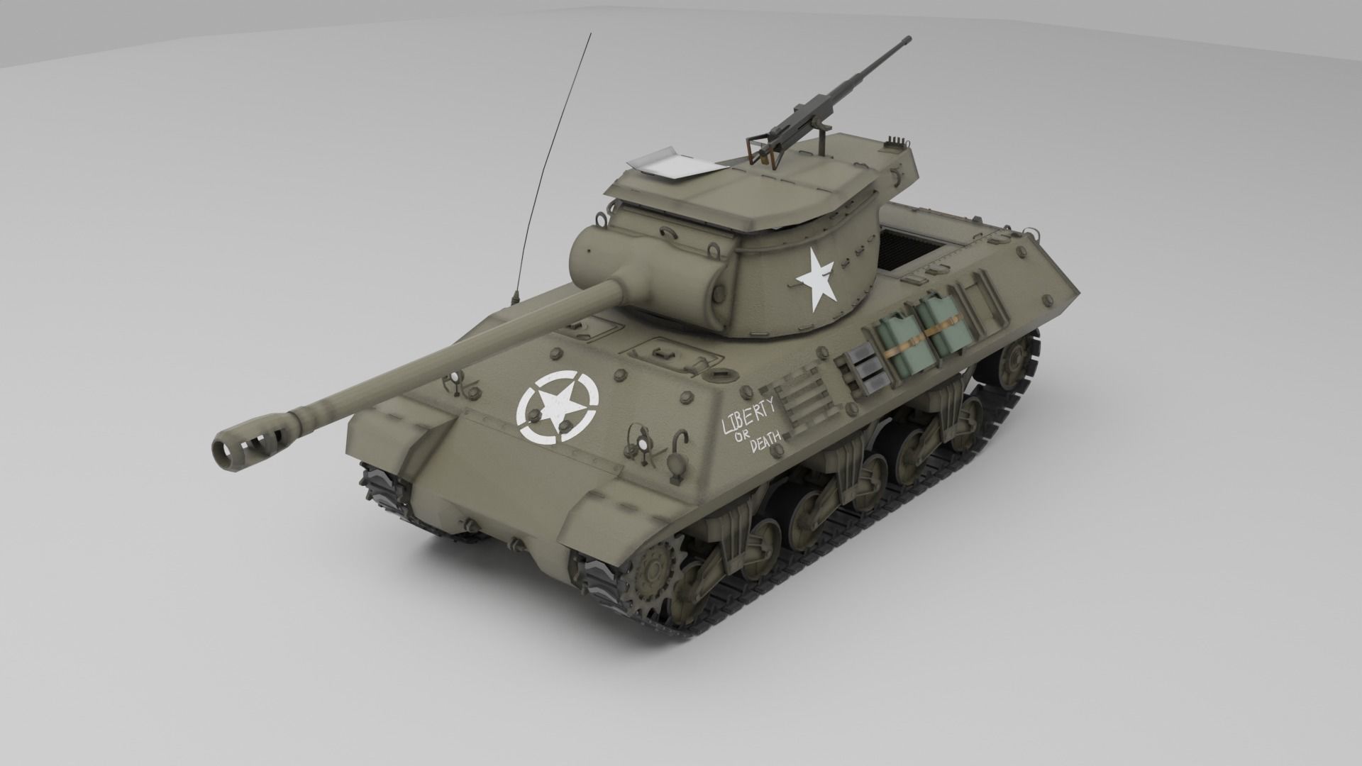 M36 Jackson  American tank destroyer 3D model_1