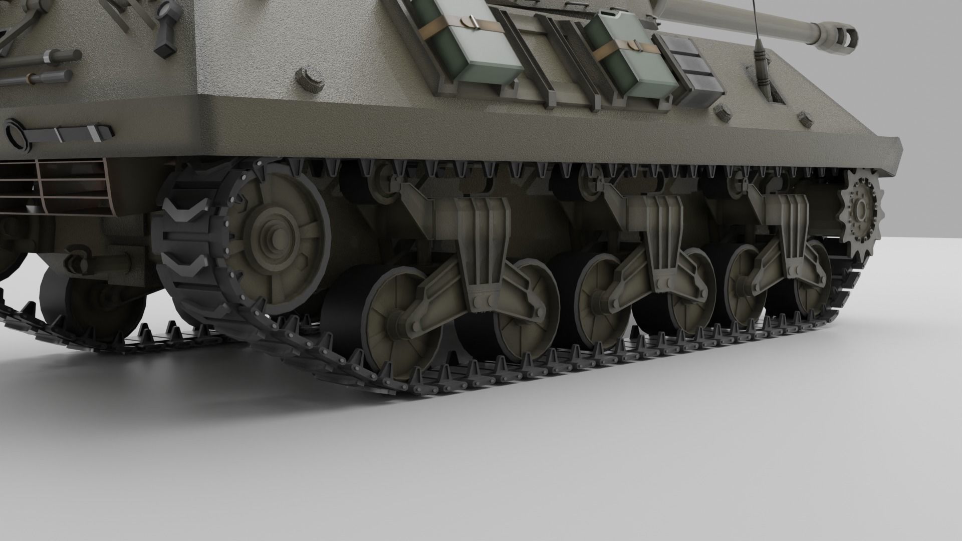 M36 Jackson  American tank destroyer 3D model_7