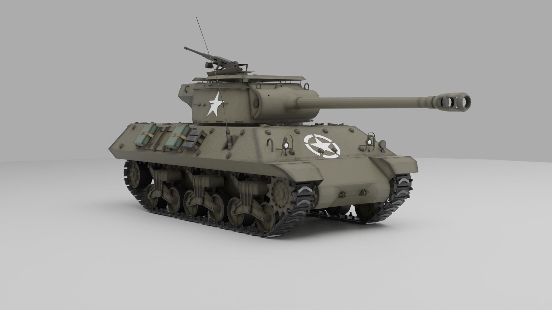M36 Jackson  American tank destroyer 3D model_3