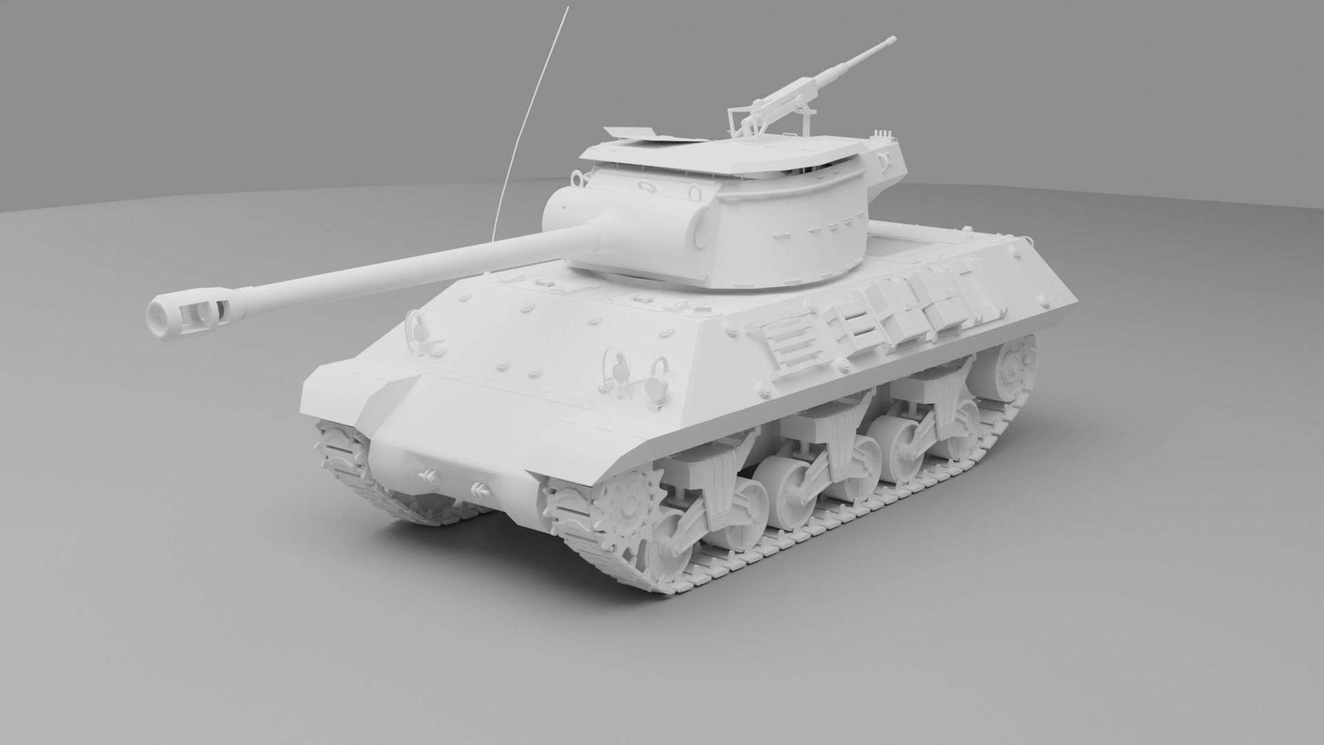 M36 Jackson  American tank destroyer 3D model_8