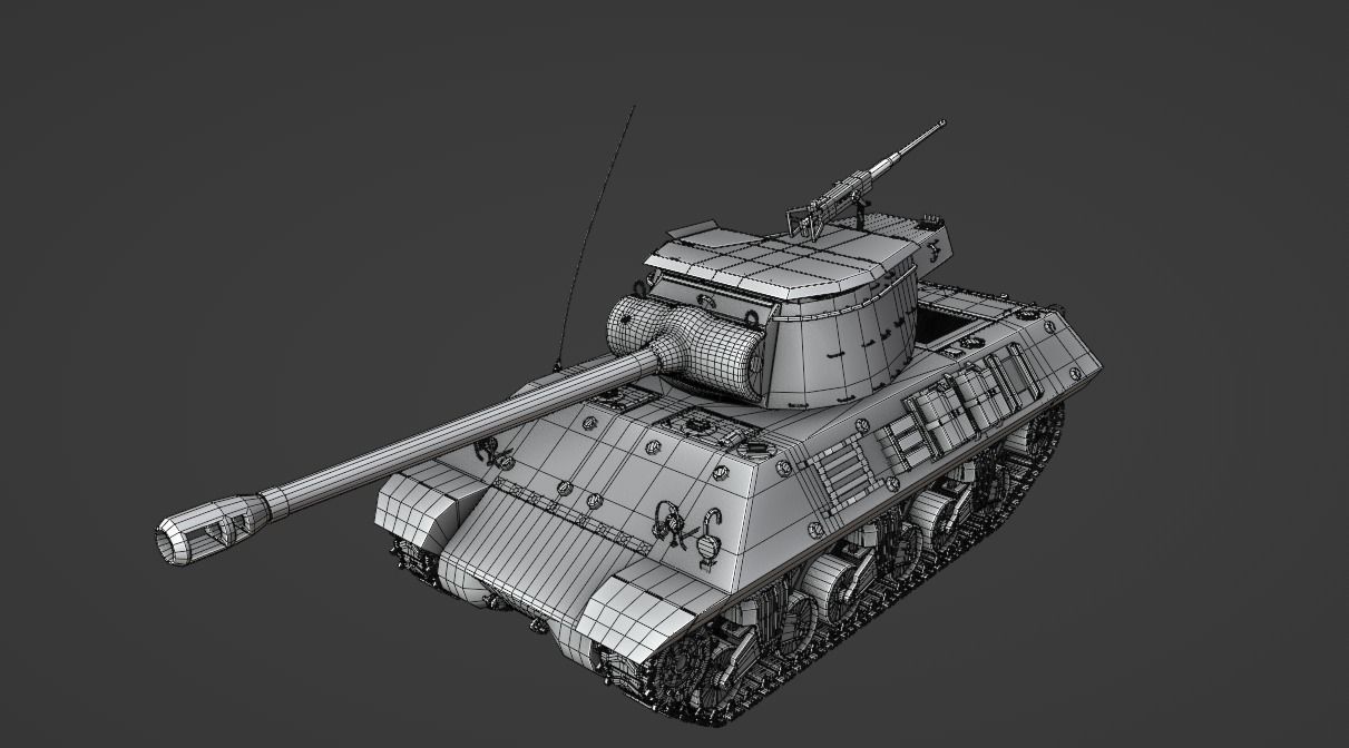 M36 Jackson  American tank destroyer 3D model_17