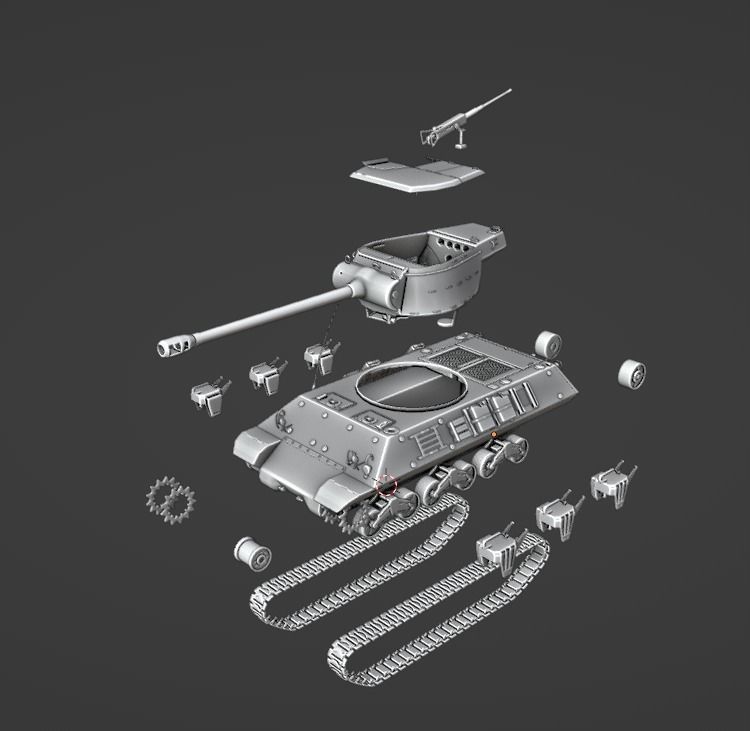 M36 Jackson  American tank destroyer 3D model_19