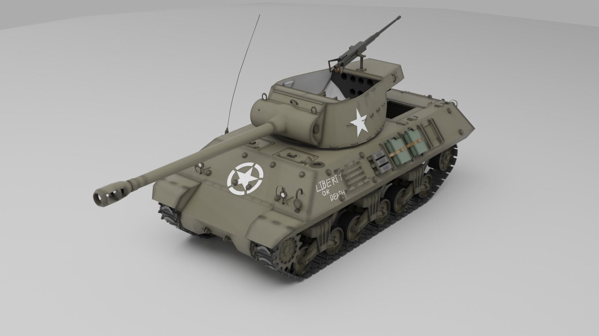 M36 Jackson  American tank destroyer 3D model_2