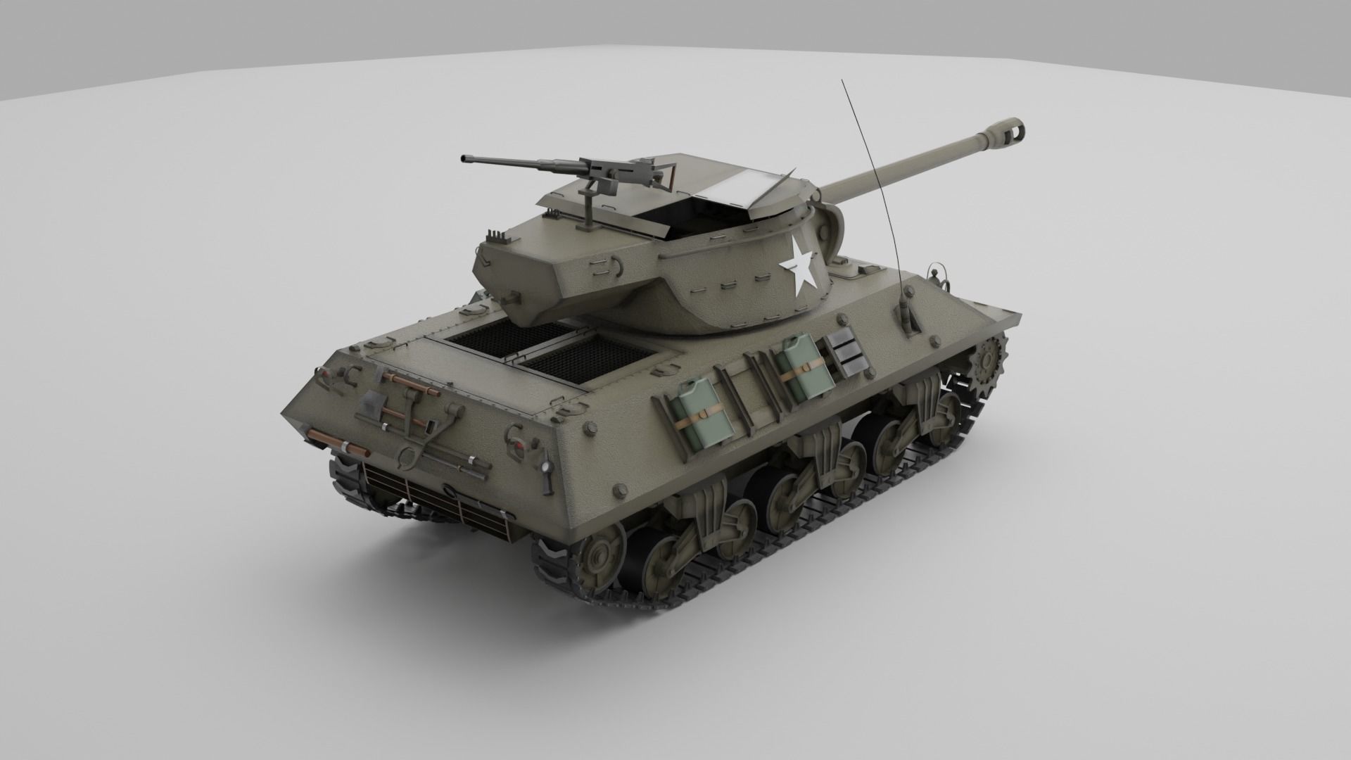 M36 Jackson  American tank destroyer 3D model_5