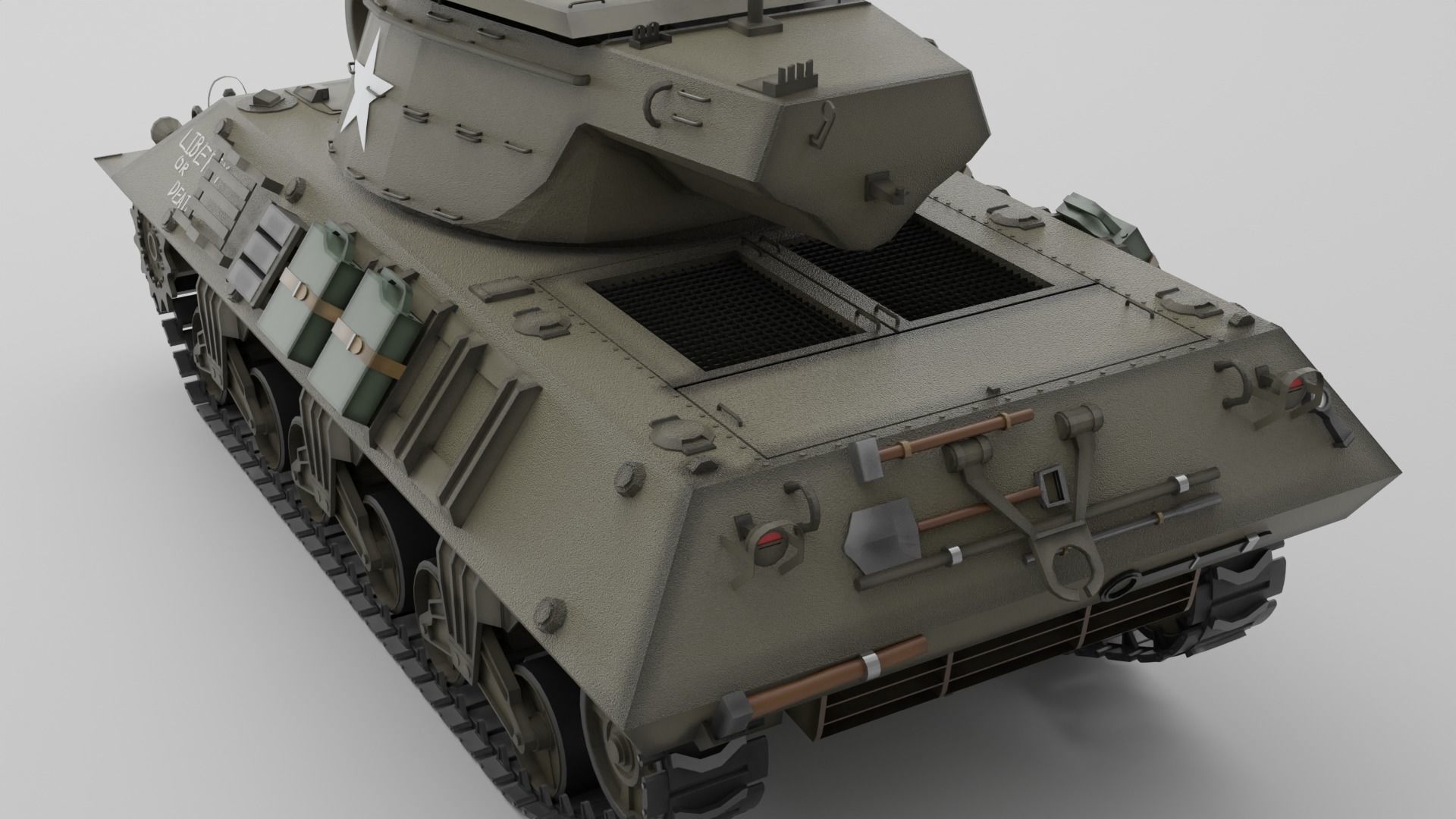 M36 Jackson  American tank destroyer 3D model_6