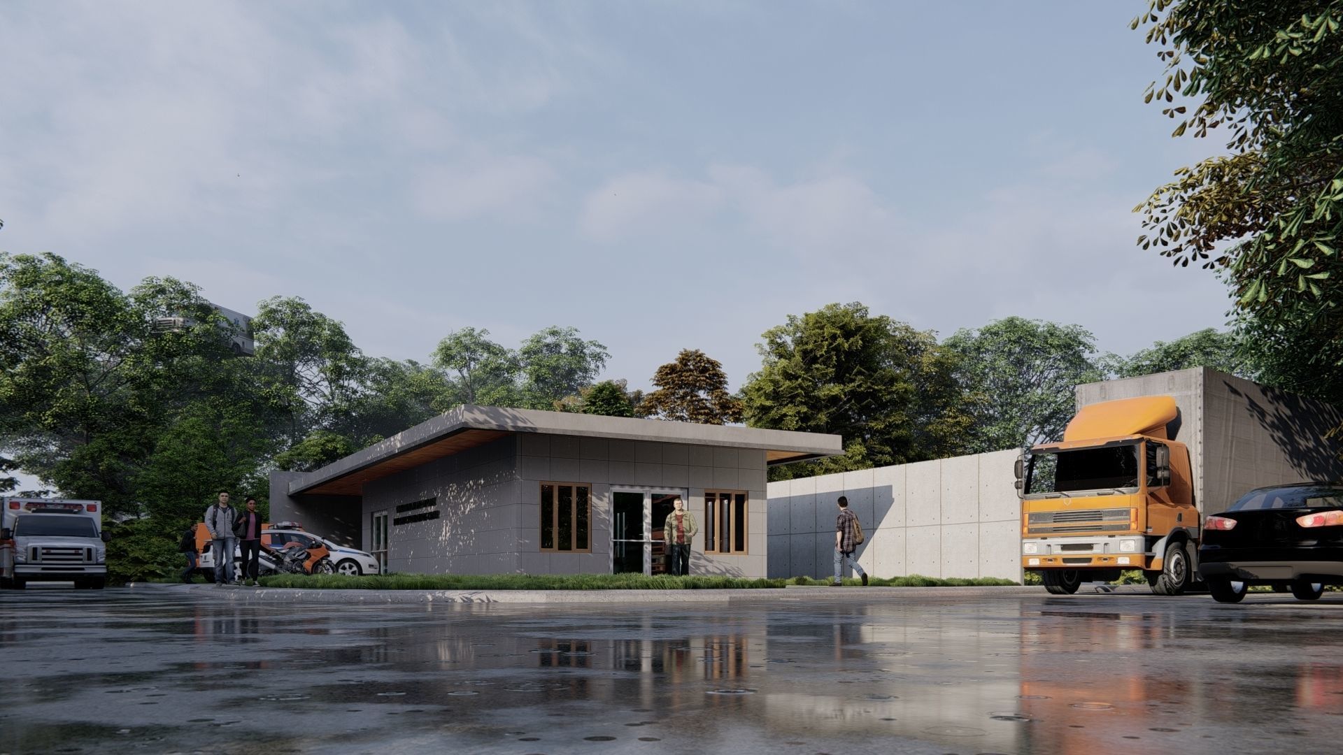 Emergency Operation Center Low-poly 3D model_1