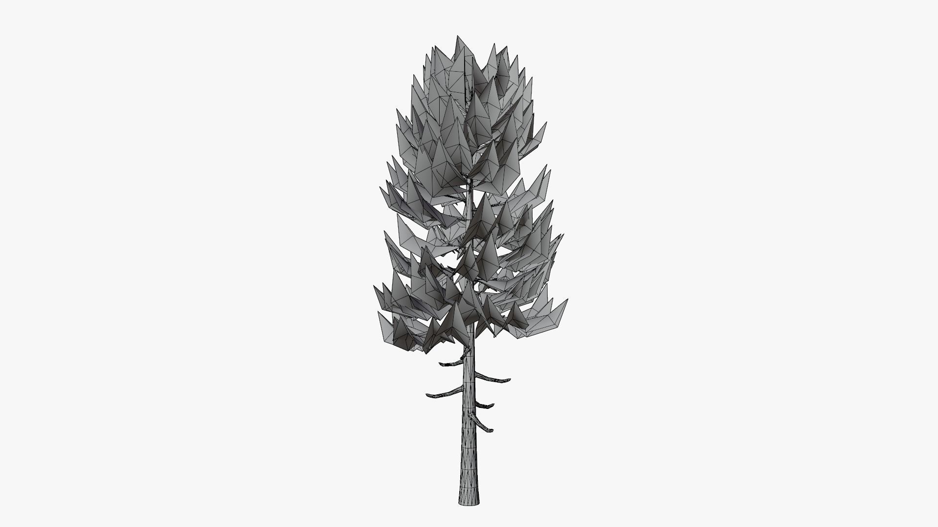 Lowpoly Pine v5 Low-poly 3D model_7
