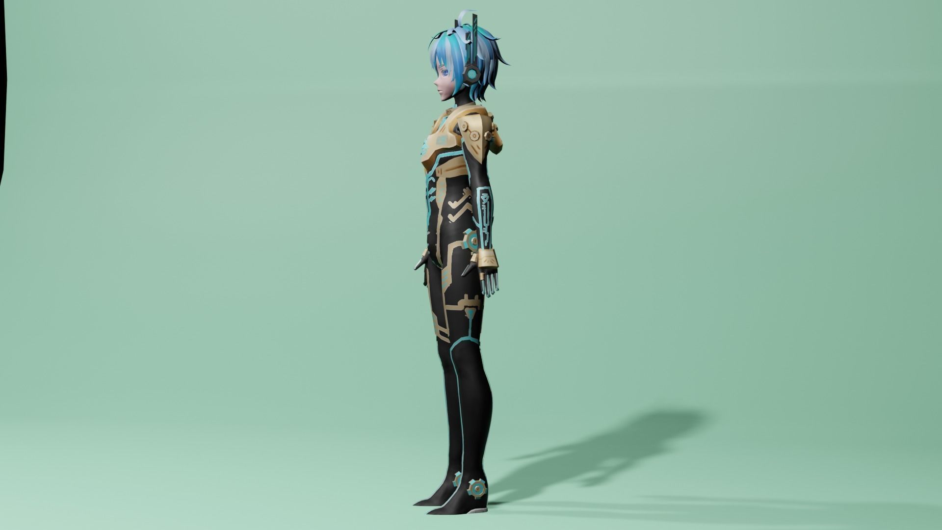 Cyber Boy Low-poly 3D model_1