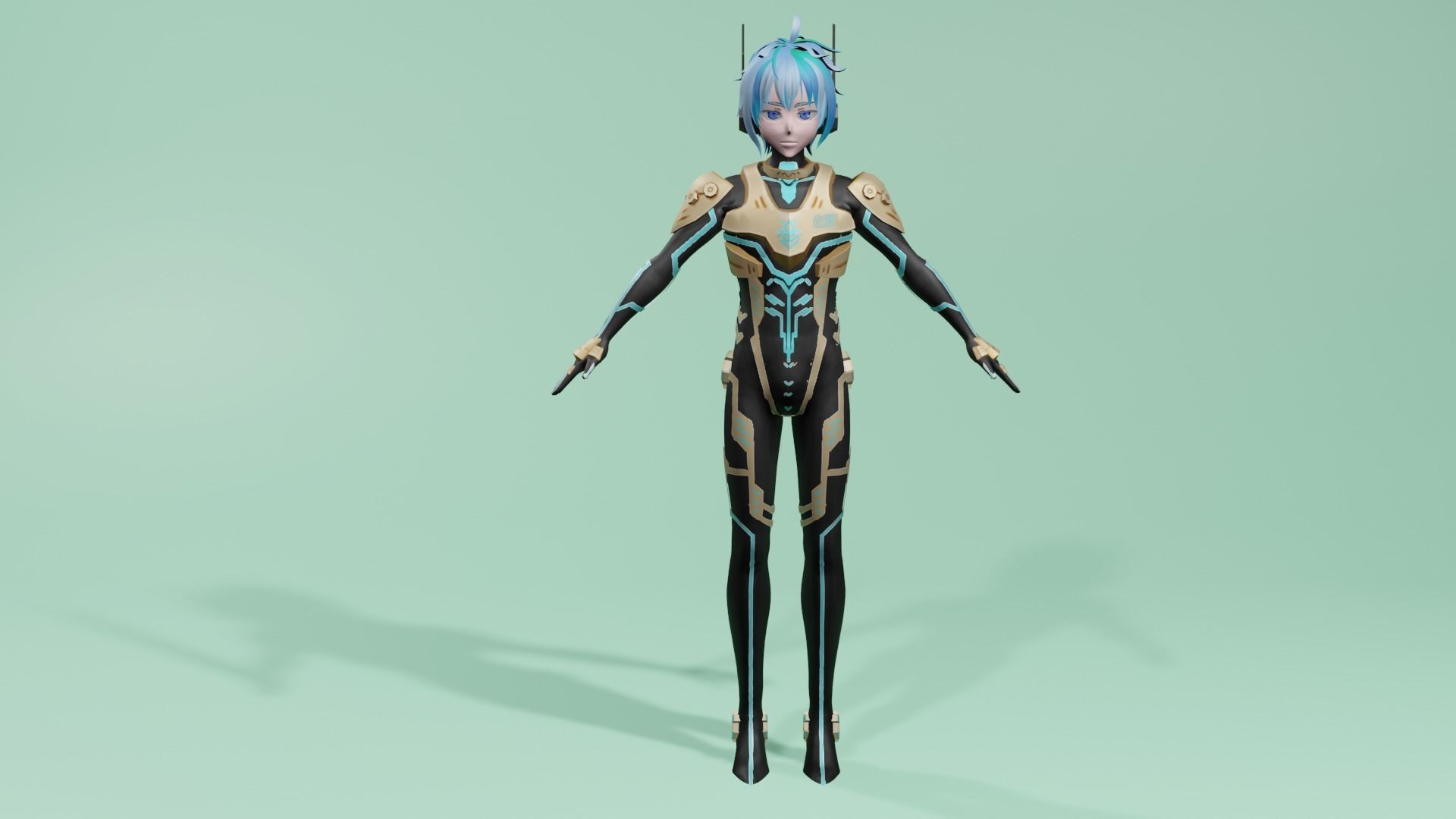 Cyber Boy Low-poly 3D model_5