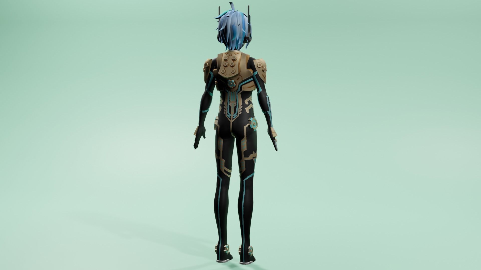 Cyber Boy Low-poly 3D model_2