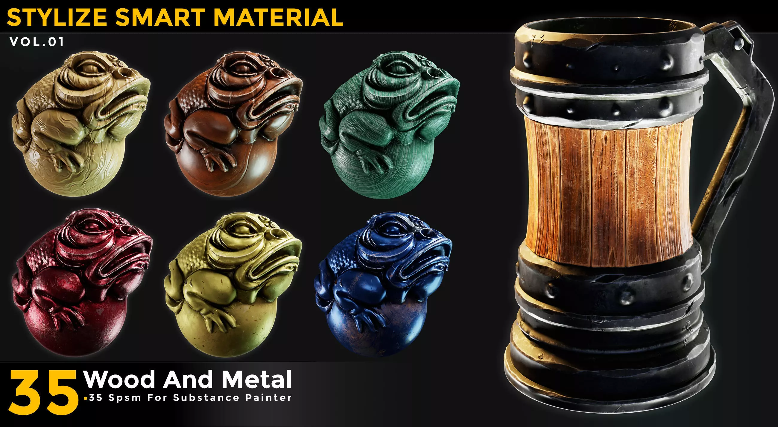 35 Stylized Smart Materials Wood - Metal Vol 01 Texture_0
