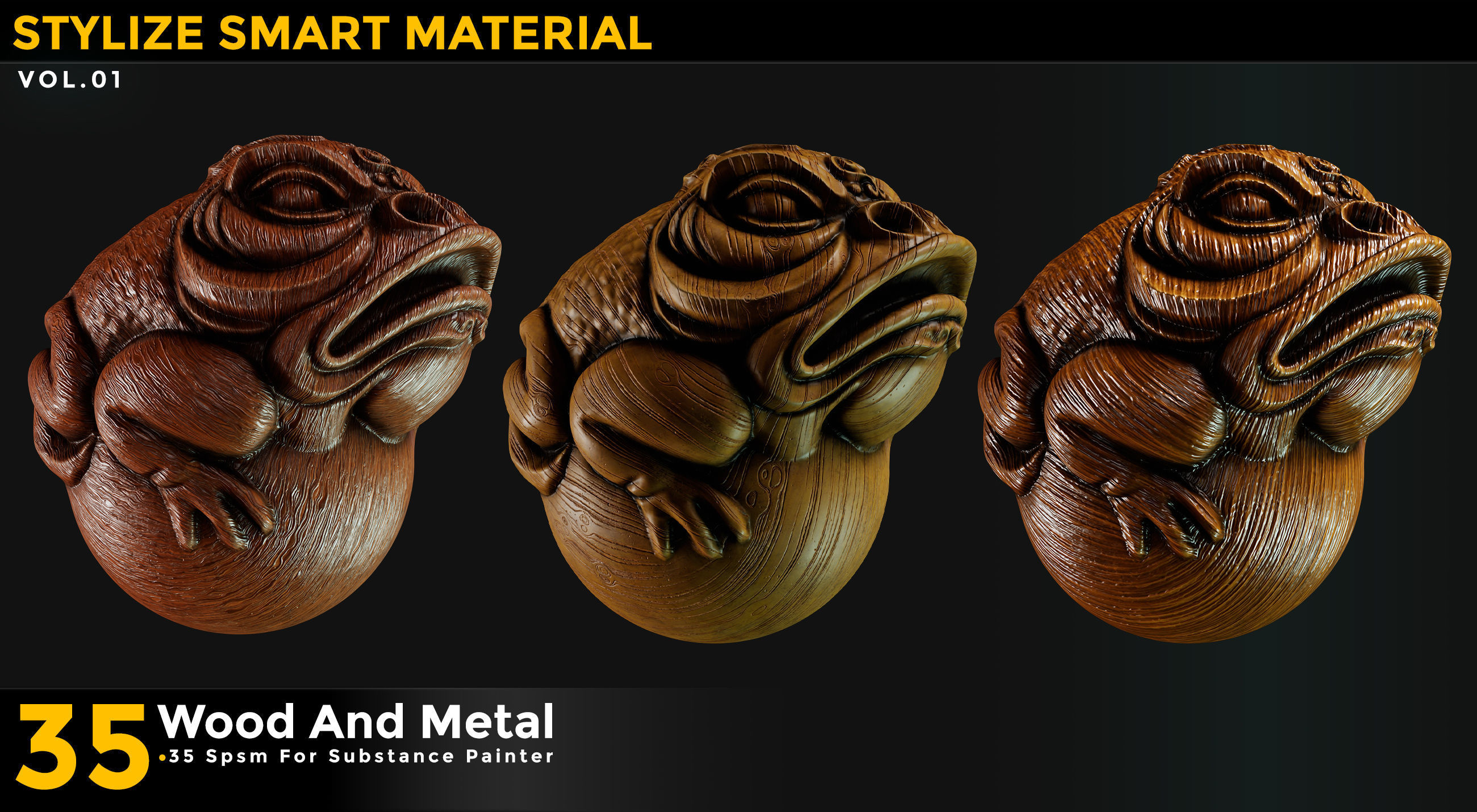 35 Stylized Smart Materials Wood - Metal Vol 01 Texture_1