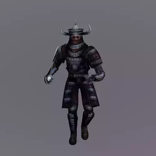 Tayshik in Armor with Saber Character Animated Low-poly 3D model