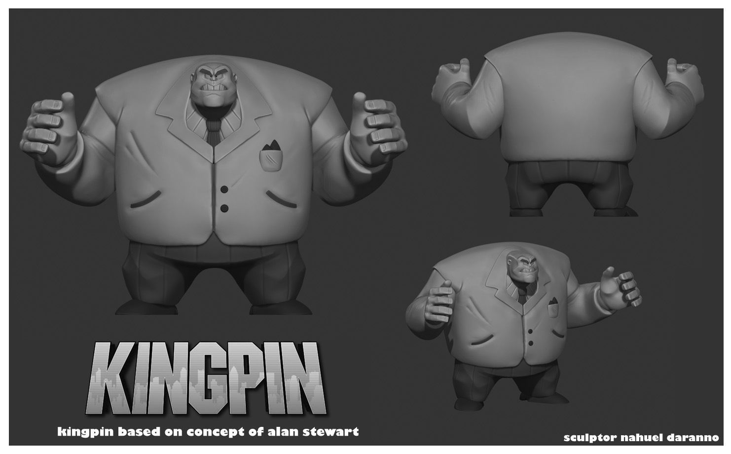 kingping miniature  stylized 3D print model_2