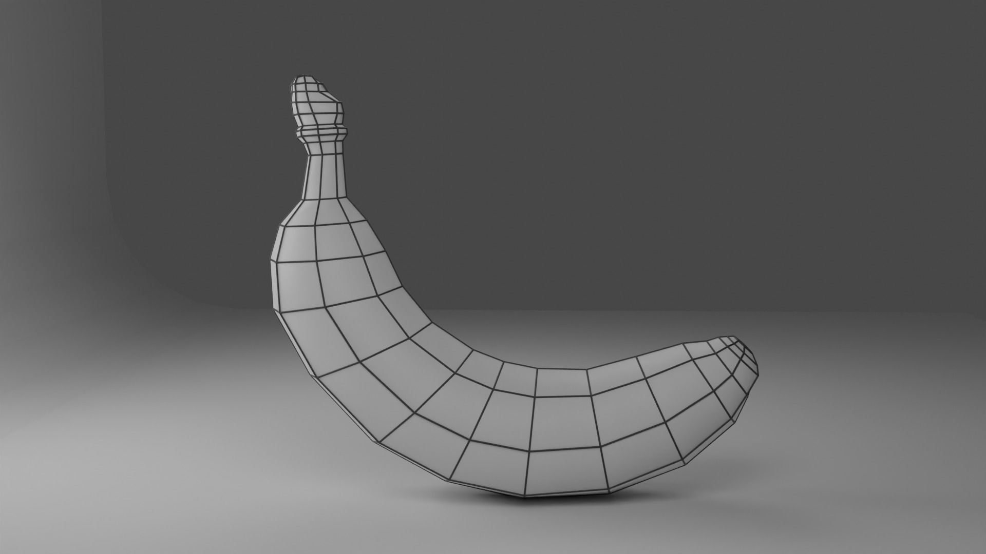 low poly -  banana fruit Low-poly 3D model_5