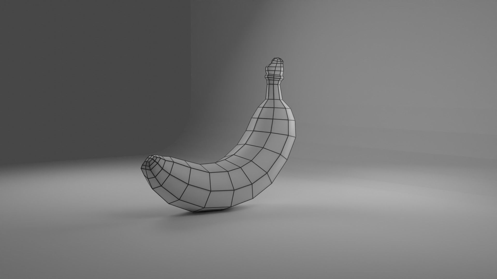 low poly -  banana fruit Low-poly 3D model_7