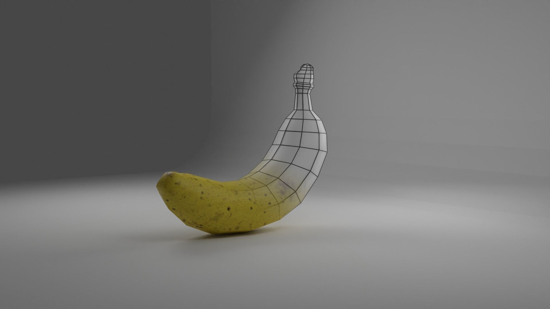 low poly -  banana fruit Low-poly 3D model_6