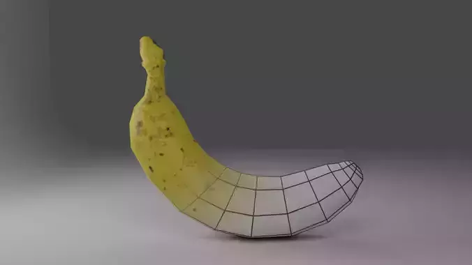 low poly -  banana fruit