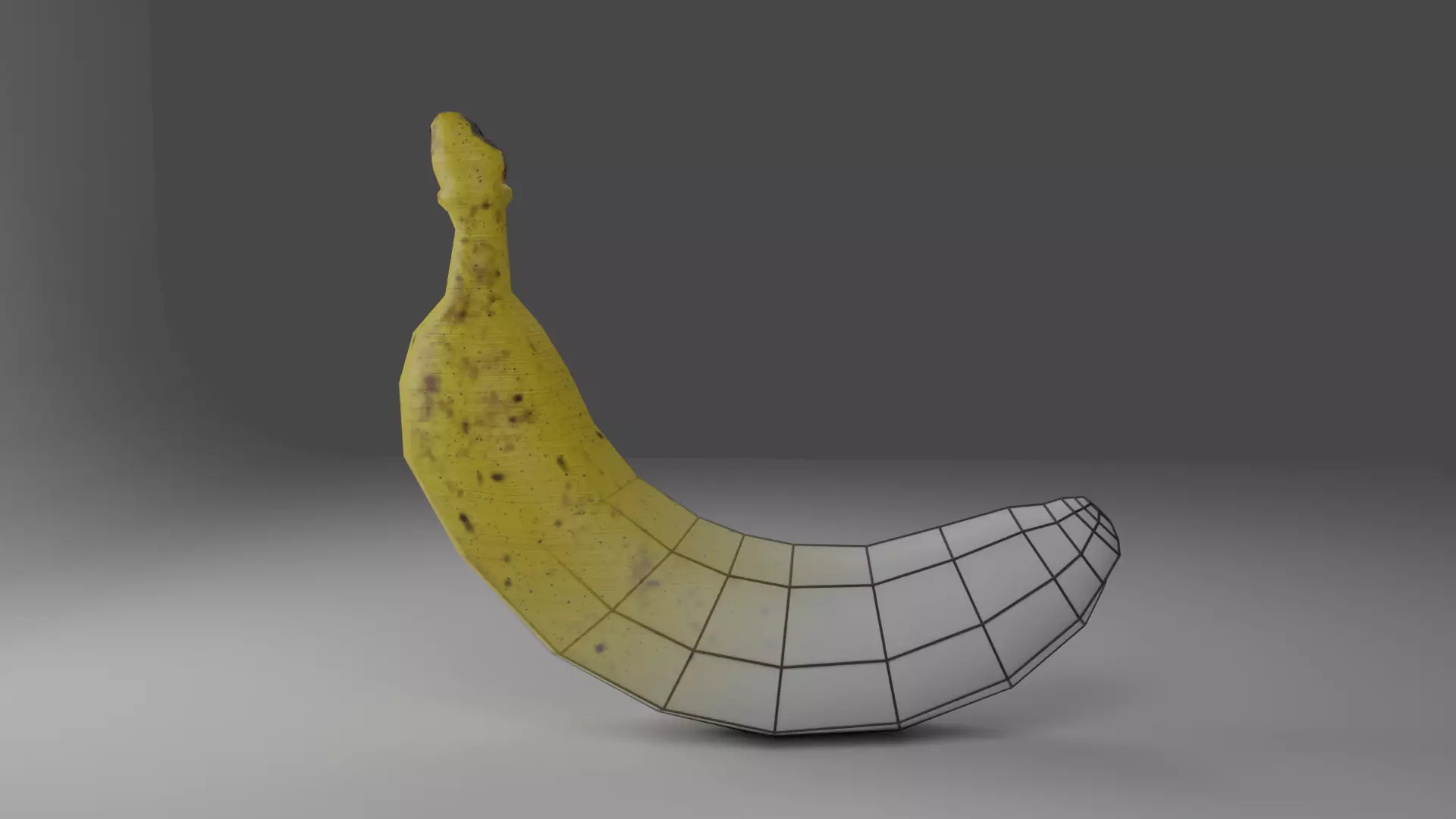 low poly -  banana fruit Low-poly 3D model_0