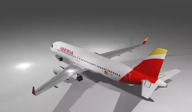 Iberia airbus a320neo 3D model Low-poly 3D model