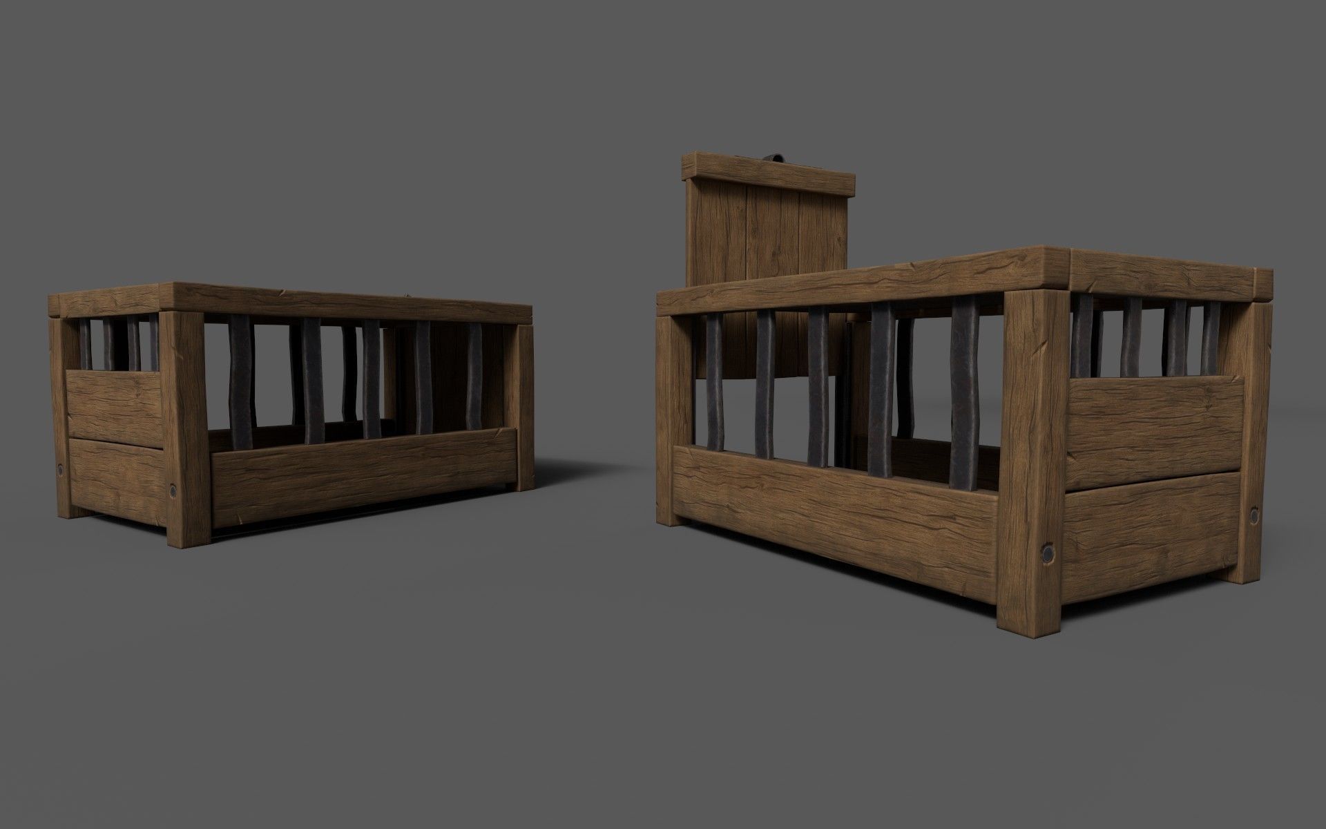 Animal Grate Low-poly 3D model_8