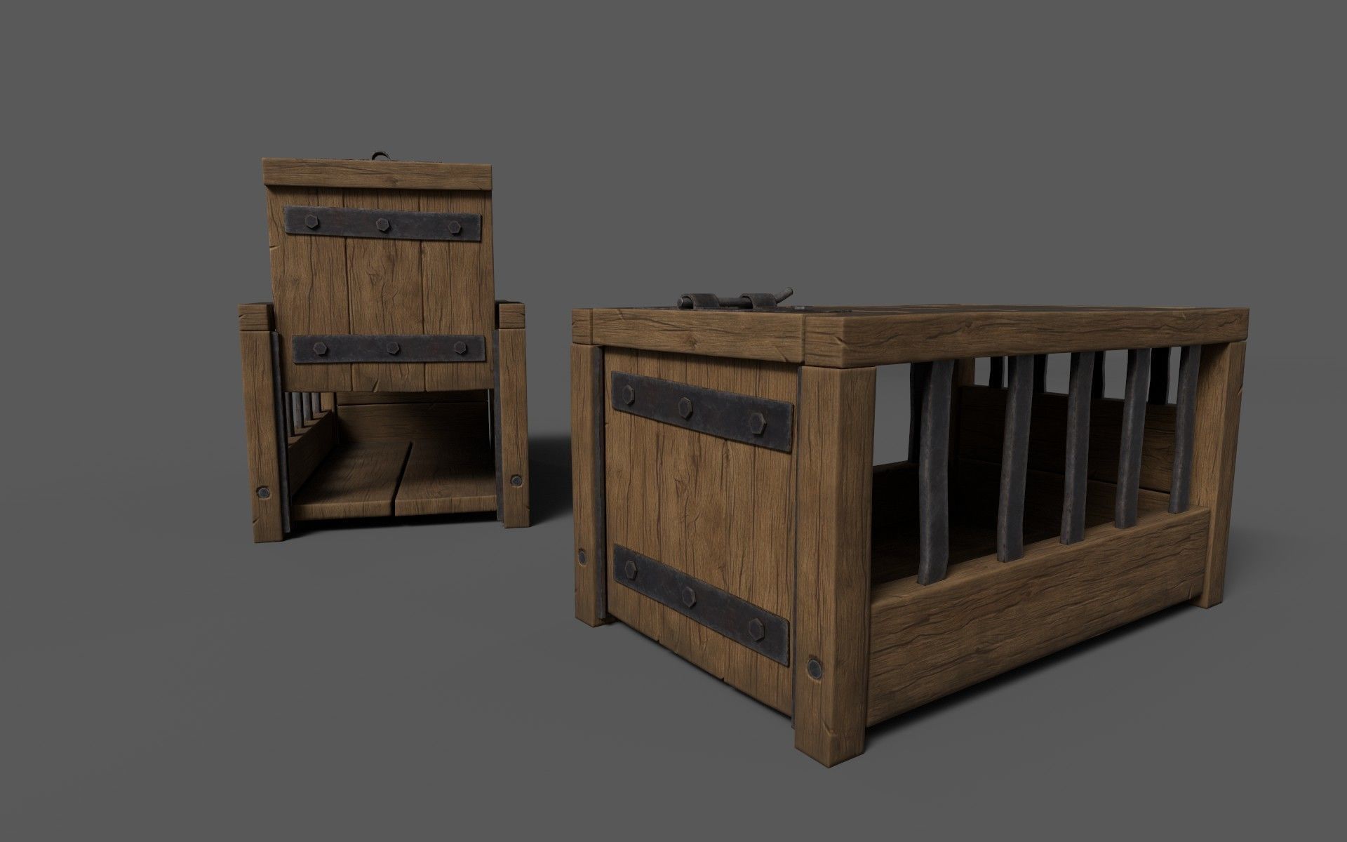 Animal Grate Low-poly 3D model_7