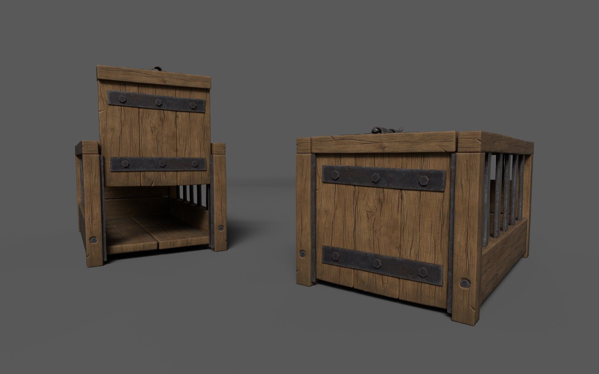 Animal Grate Low-poly 3D model_5