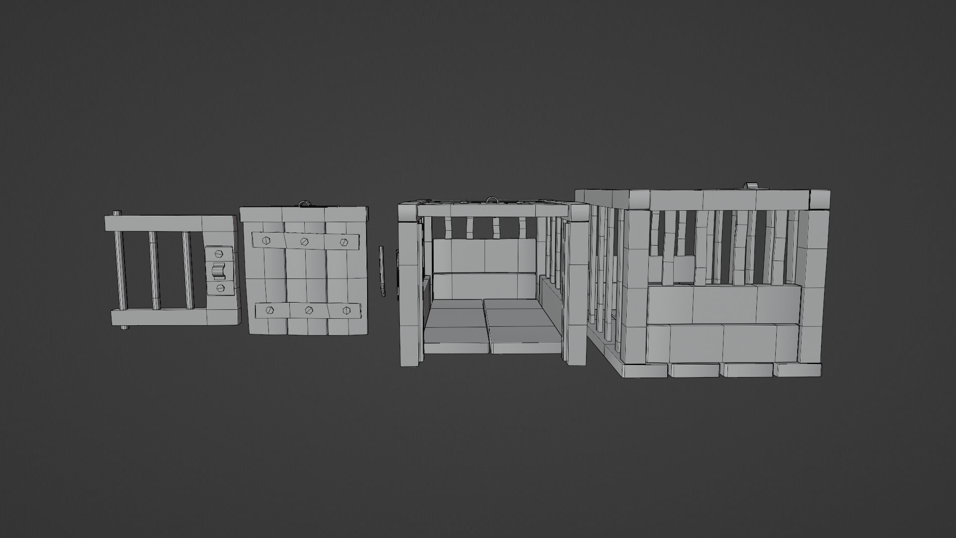 Animal Grate Low-poly 3D model_10