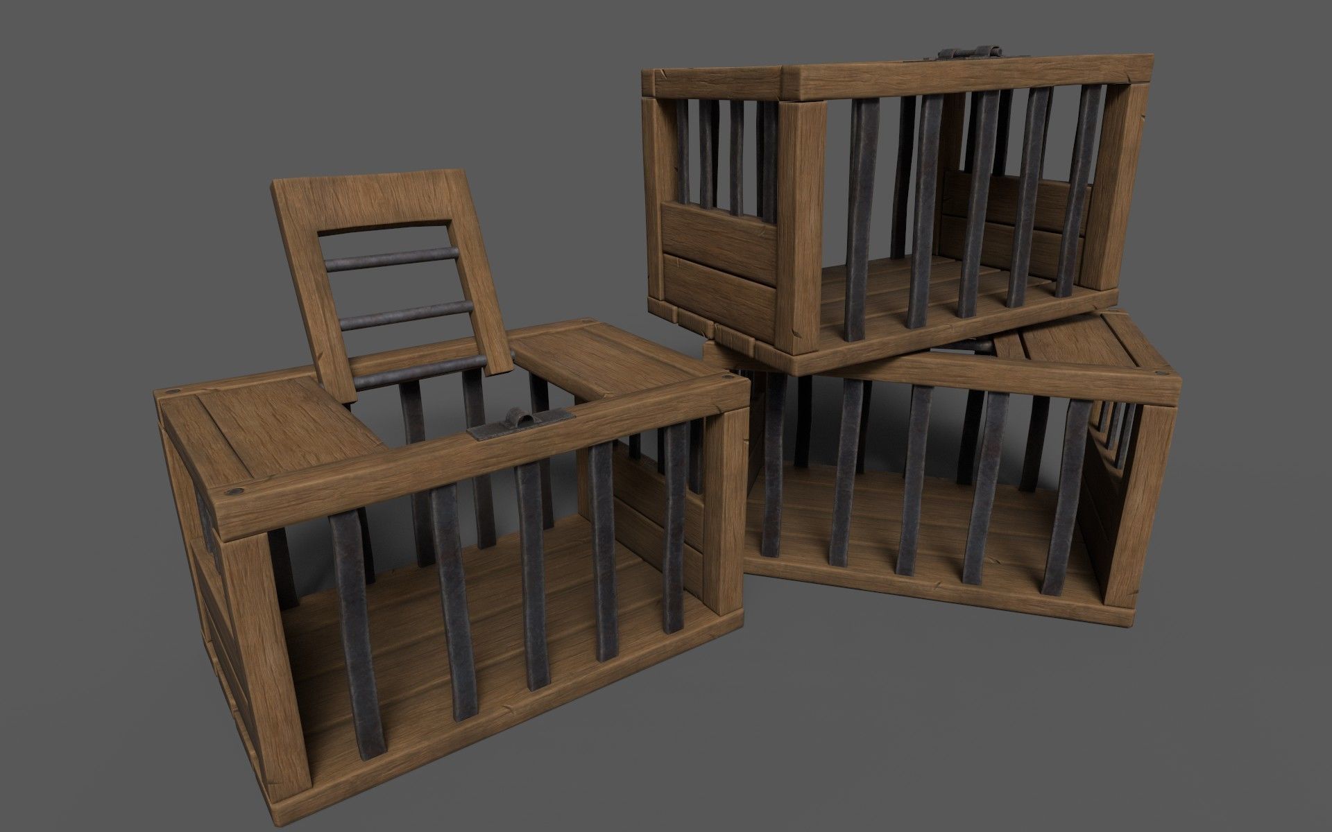 Animal Grate Low-poly 3D model_4