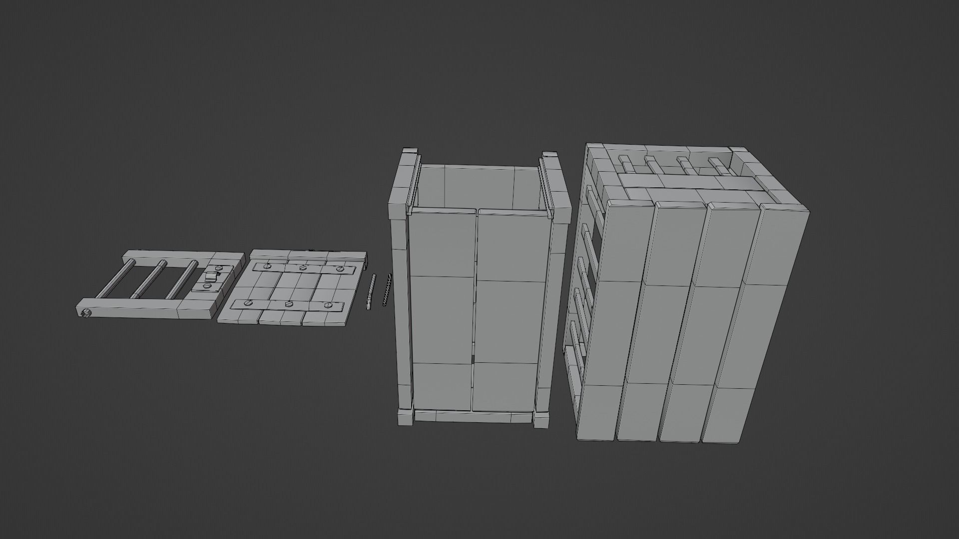 Animal Grate Low-poly 3D model_12