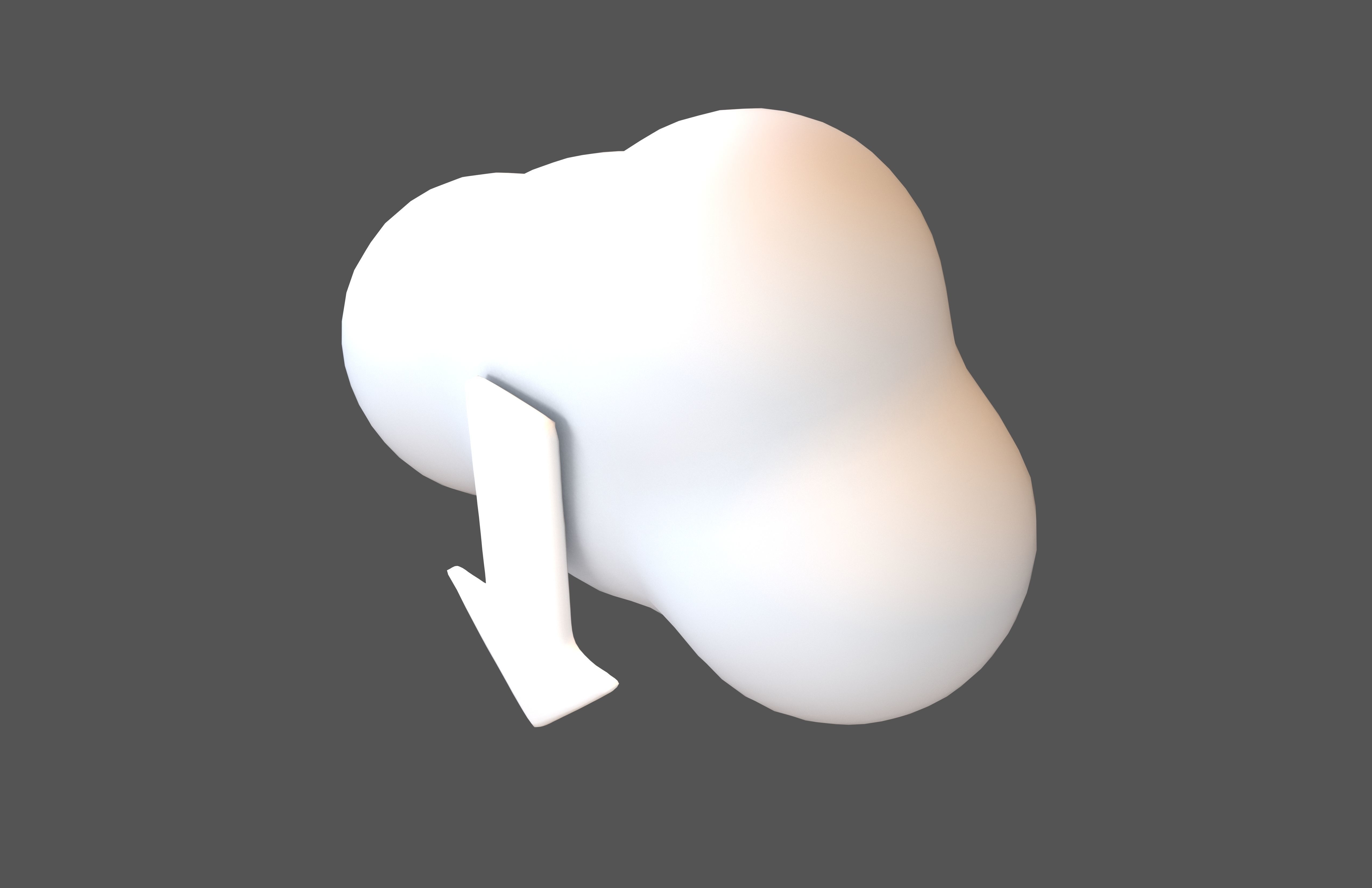 Cloud Download Icon v1 006 Low-poly 3D model_1