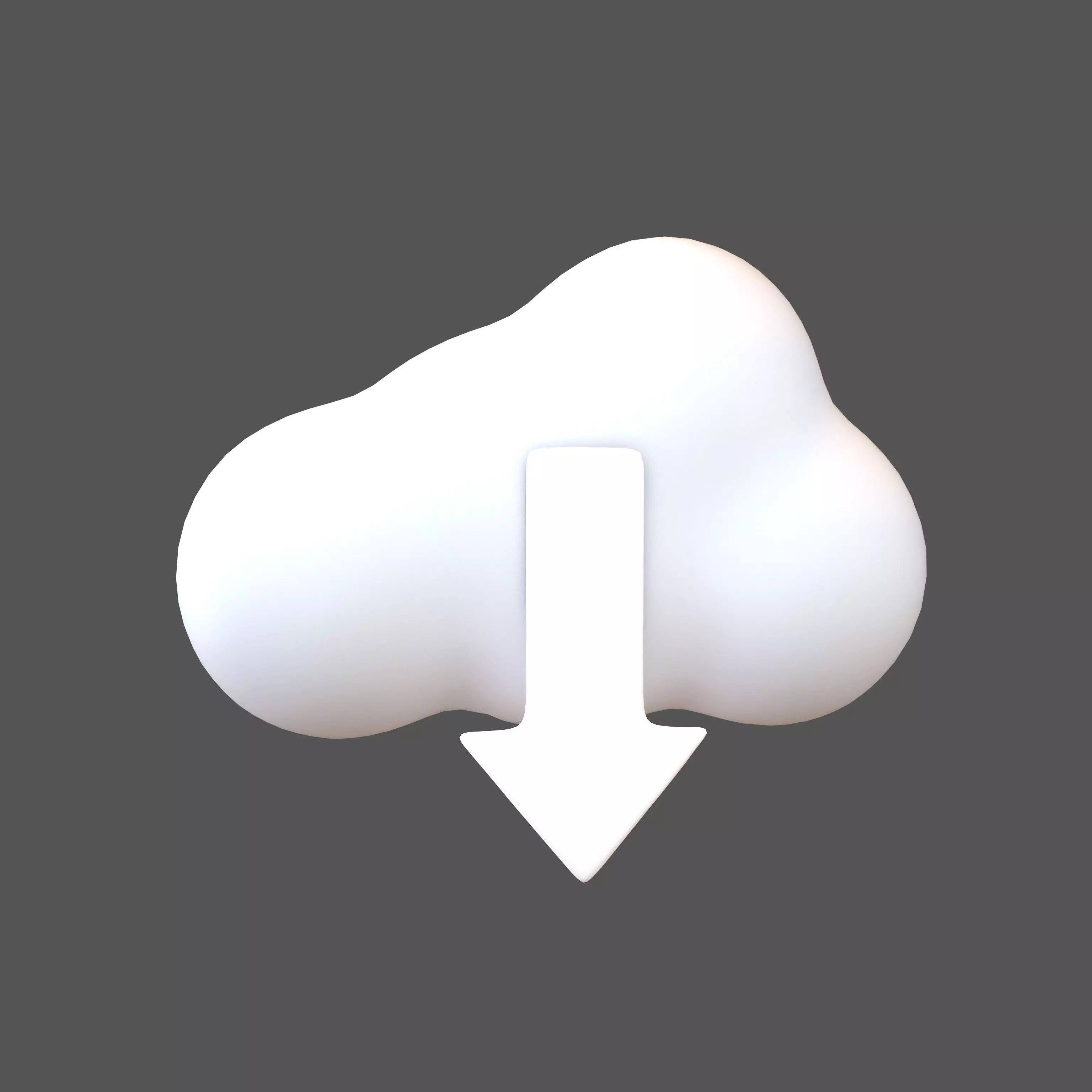 Cloud Download Icon v1 006 Low-poly 3D model_0