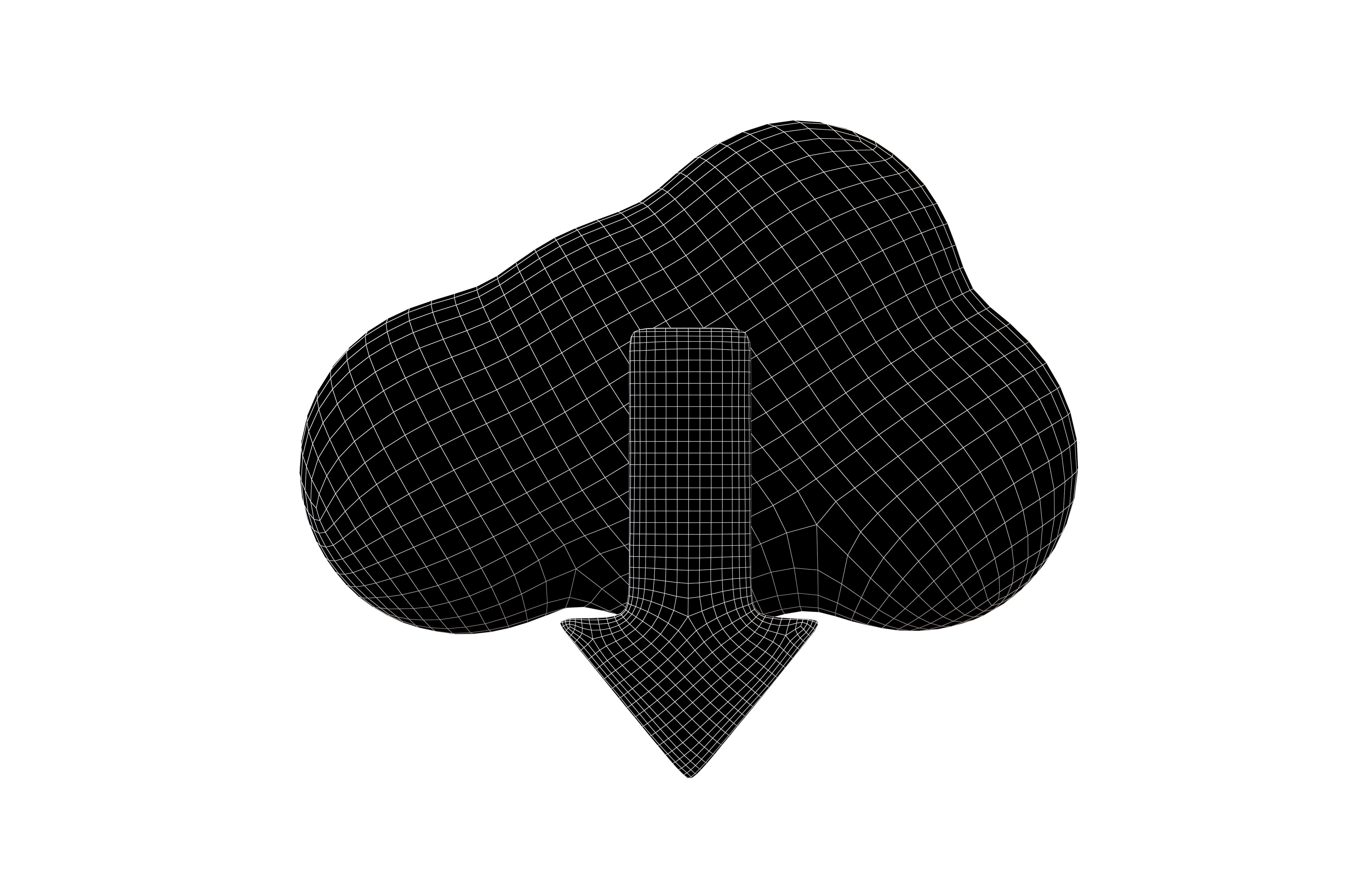 Cloud Download Icon v1 006 Low-poly 3D model_6