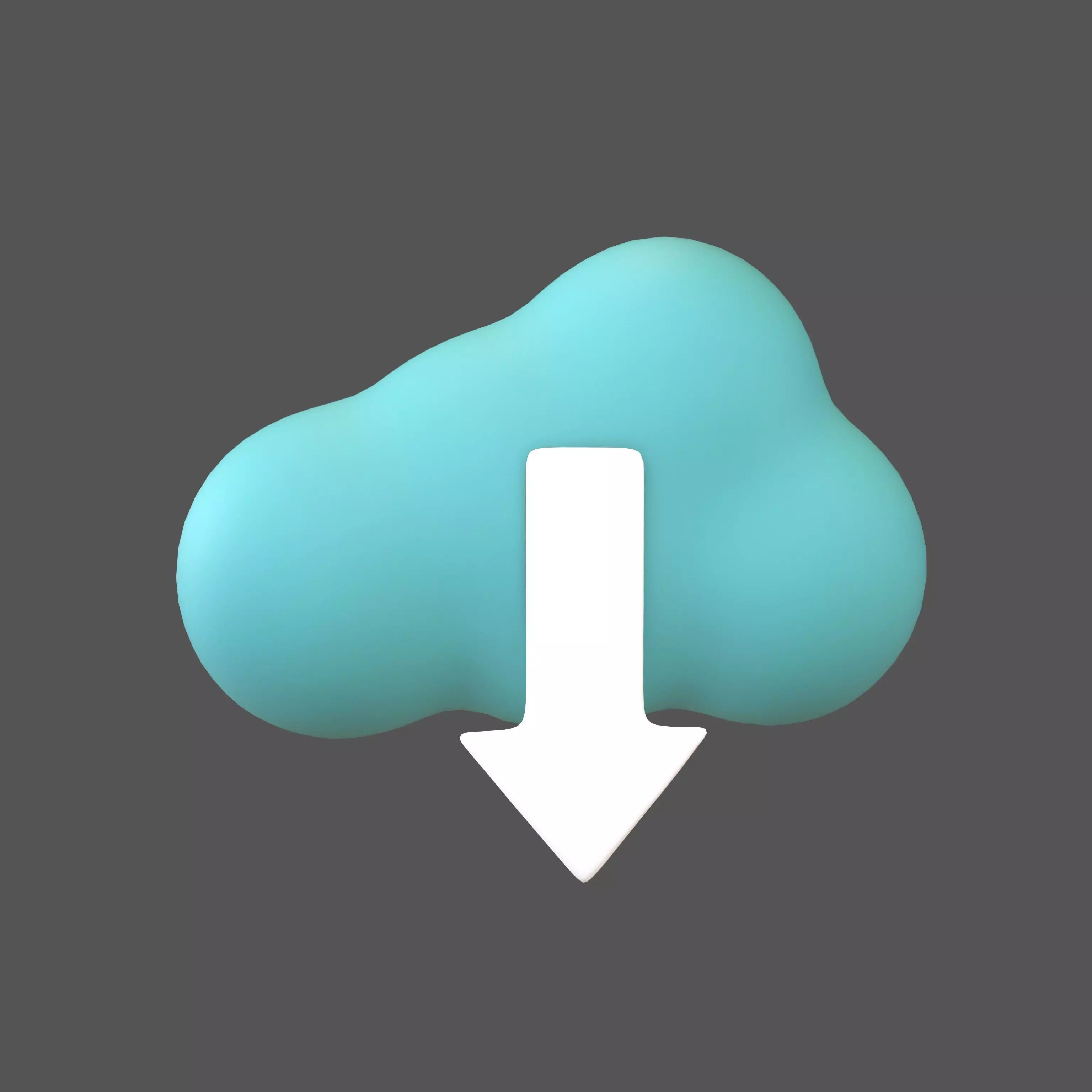 Cloud Download Icon v1 009 Low-poly 3D model_0