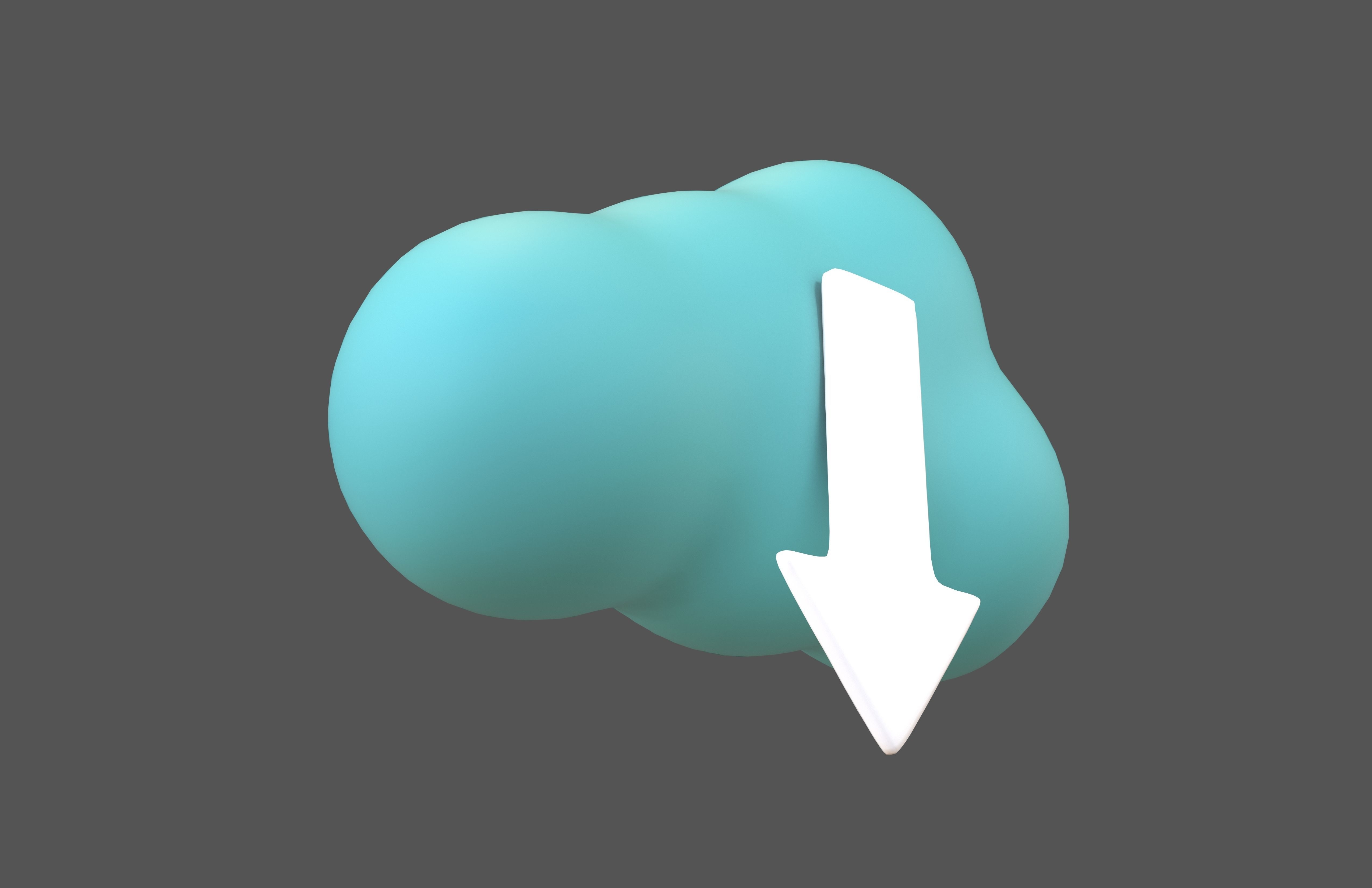 Cloud Download Icon v1 009 Low-poly 3D model_3