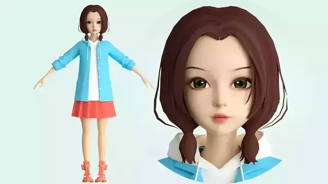 Cartoon Girl Child Goddess   Beautiful Girl IP c4d