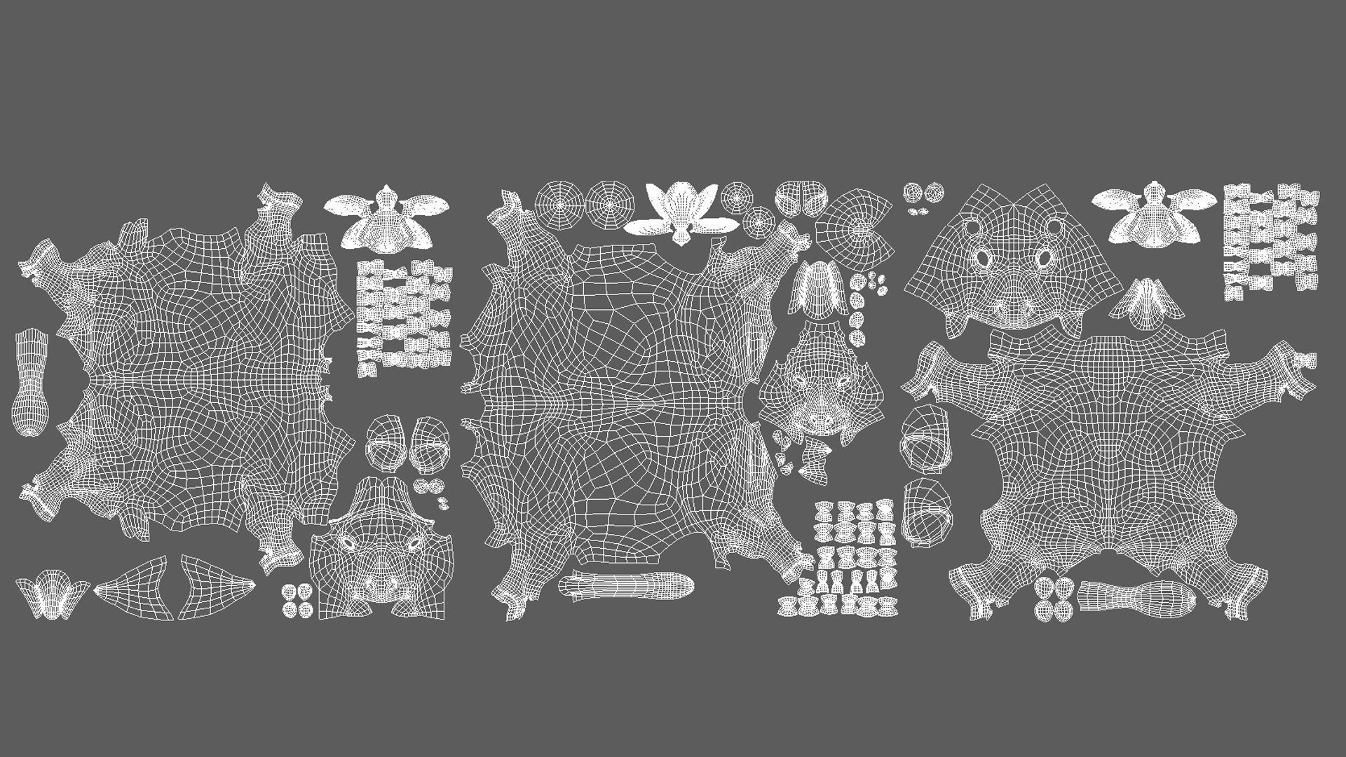 Cow Family II Basemesh 3D Model Collection_11