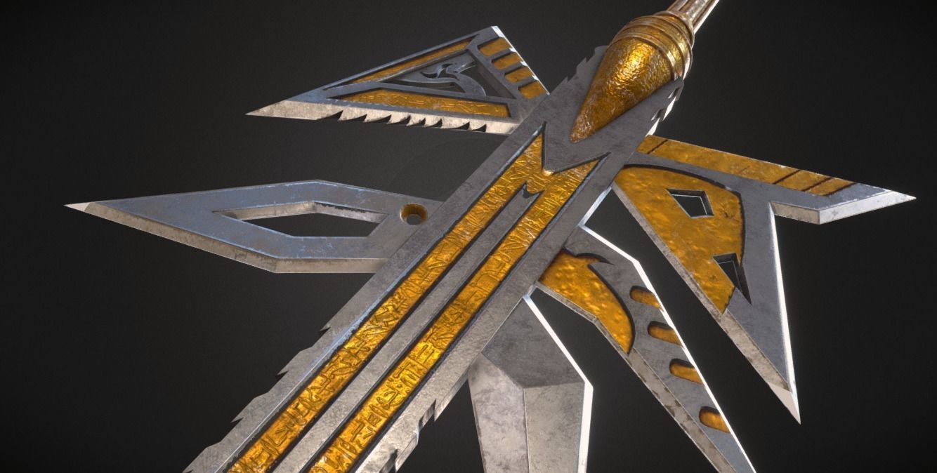 Egyptian God Sword Low-poly 3D model_2
